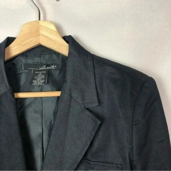 Willi Smith Navy Blue Three Button Office Blazer M - Picture 3 of 3